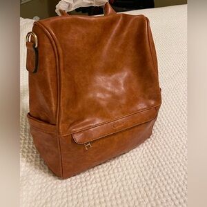 NWT Mini Backpack Purse - Cognac - Back Zipper